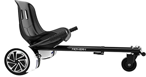 Hover-1 Kart Buggy Hoverboard Attachment | Compatible with Most 6.5 & 8 Electric Hoverboards, Hand-Operated Rear Wheel Control, Adjustable Frame & Straps, Easy Assembly & Install Hoverboard Go Kart