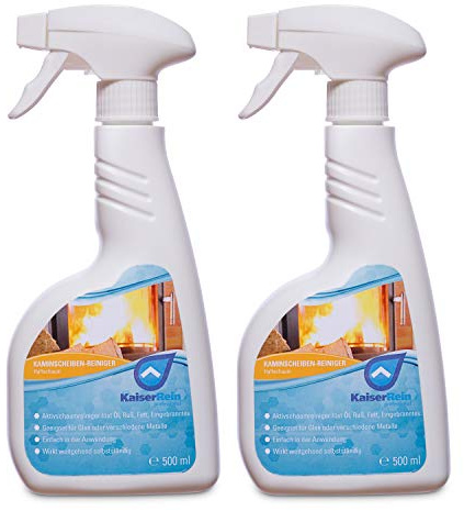 KaiserRein Ofen- und Kamin-Scheiben-Reiniger Spray 2x 0,5 L Kamin,- und Ofen,- Glasreiniger Kaminscheiben