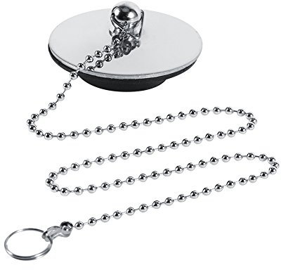 Bouchon Vidange en Métal, Évier de Cuisine Chromé Bouchon de Baignoire Salle de Bain Bouchon Vidange Bouchon de Vidange en Métal Solide avec Chaîne