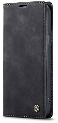 Niloucase Kompatibel mit iPhone 13 Hülle Leder,Magnetverschluss Premium PU Leder Flip Case,Standfunktion.-schwarz