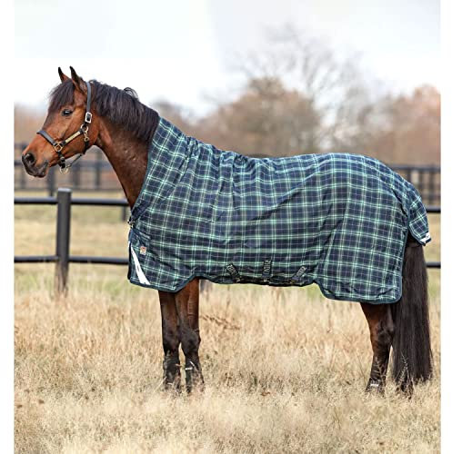 Horseware Rhino WUG 250g medium VARI-Layer Regendecke Hunter Check (165 cm) - Grüne Reitdecke für Pferde mit Barrieren-Technologie und Polypropylen-Material