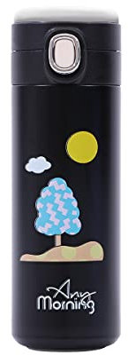 Any Morning Thermosflasche | Edelstahl Trinkflasche | Thermoskanne mit Temperaturanzeige | BPA-frei | Vakuum Isolierte Wasserflasche | Halten Warm oder Kalt | Perfekt für Home | Büro | Reisen | 420 ml
