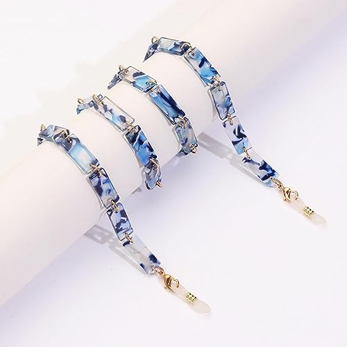 QQLADY Catene per Occhiali da Sole in Acrilico Leopardato per Occhiali da Donna con Cordino Intorno al Collo Collana con Catena per Occhiali con Catena per Maschera Vintage