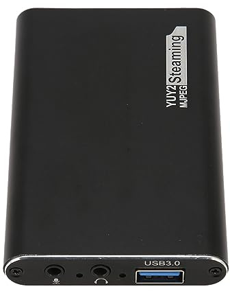 Sxhlseller Carte de Capture Vidéo 4K HDMI vers USB 3.0, Carte de Capture Vidéo Portable avec Entrée Microphone, Acquisition Son et Vidéo pour Caméra PC
