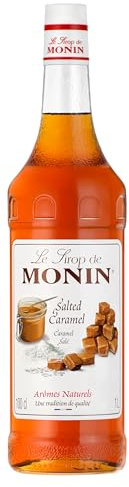 MONIN Sirup Salziger Karamell 1,0 l | Salziger Karamellgeschmack für Latte Macchiato, Kaffeespezialitäten und Desserts - glutenfrei und geschmacksintensiv