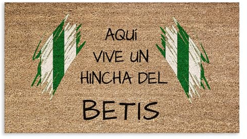 SAQUITOMAGICO Felpudo Real Betis | Felpudo Original y Divertido para Aficionados al Fútbol | Alfombra de Entrada Antideslizante para Casa | Decoración de Hogar para Hinchas Verdiblancos con Estilo