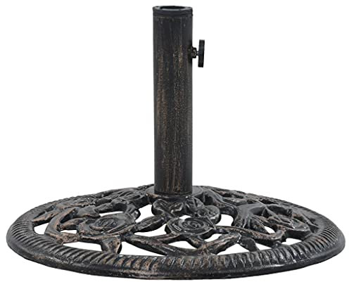 ARKEM Socle de Parasol Bronze 12 kg 48 cm Fonte,Pied De Parasol,Pied De Parasol Lourd,Pied De Parasol sur roulettes