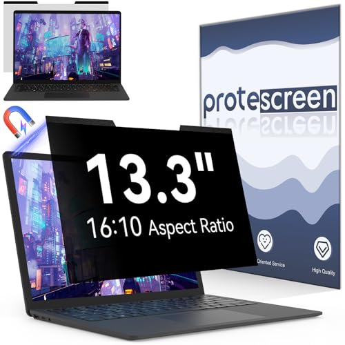 Magnetic Laptop Privacy Screen 13.3 Inch for 16:10 Computer Monitor, 13 Removable Anti Glare Protector Blue Light Filter Shield Film Compatible with Lenovo/Hp/Dell/Acer/Asus/Thinkpad/Envy/Xps/Toshiba