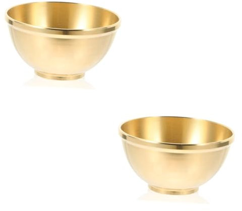 TOPBATHY 2St -Opferschale aus reinem Kupfer buddhistischer schmuck Kupfer Schale Wischschale Yoga-Requisiten Wohnkultur Trink Gläser rituelle Altarschale Altar verwenden Schüssel groß