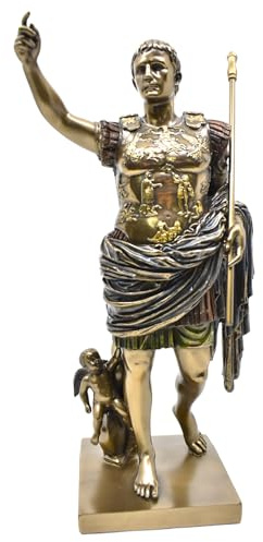 Generic Octavian Augustus of Prima Porta Statue 11.60 inch, Roman Senator Cold Cast Resin Bronze Finished Figure