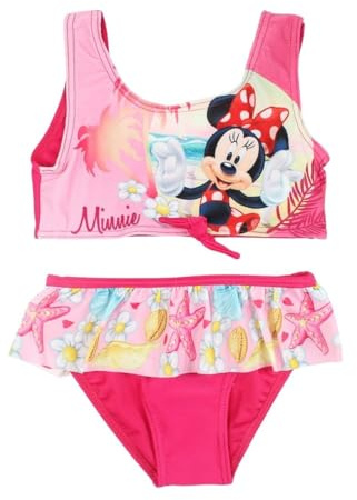 Disney Costume da Bagno Minnie, Design Divertente, Perfetto per L'Estate, attività acquatiche per Bambini, Rosa, 6 Anni