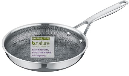 Berndes Bratpfanne HybridX 24cm – Induktionsgeeignet – Allherdtauglich – Antihaftversiegelung - b.nature Quarz - schnelle Hitzeverteilung – energiesparend - PFAS-frei