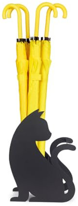 Balvi Porte-Parapluie Feline Couleur Noir Bonne Circulation de l'air, bac de récupération de l'eau Mé