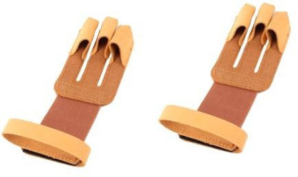 YARNOW 2St Jagdhandschuhe Handschuhe zum Bogenschießen 3-Finger-Handschuhe schießhandschuhe bogenschießen handschuh Handschuhe Bogenjagd Handschuhe Lederhandschuhe Brown