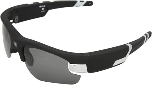 AntDau71® - Gafas de sol con cámara espía HD 1080P Sport con cámara, toma fotos y graba vídeos para deportes al aire libre, para esquí, moto, bicicleta, correr - CW894, negro mate / plateado
