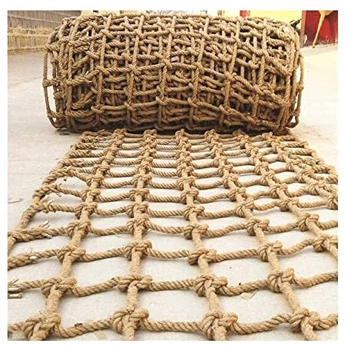 Strapazierfähiges Kindersicherheitsnetz für Teiche, natürliche, dicke Jute-Schnur, Dekorationen, Netze, Anti-Sturz-Kletternetz mit 15 cm Netz