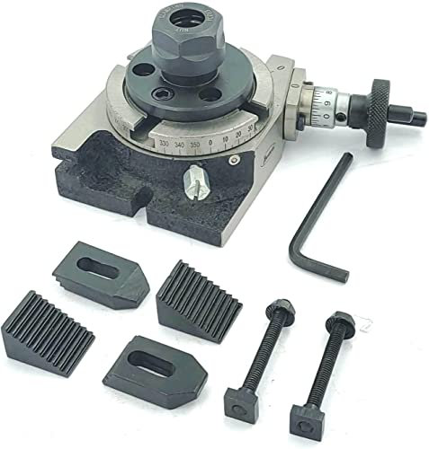 Buyohlic Fraiseuse de table rotative (80 mm régulier, pince ER16 et kit de serrage M6)