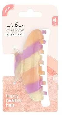 invisibobble Clipstar L Tricolor (1 Stück) – Haarspange Damen in Orange, Lila & Gold – Große Haarklammer für dickes & dünnes Haar – Farbintensives Haaraccessoire für auffällige Looks & sicheren Halt