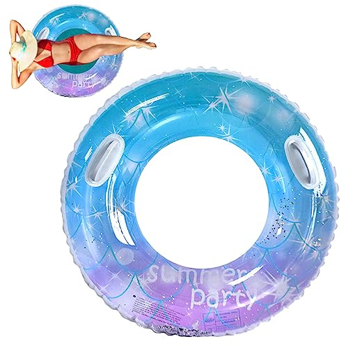 Schwimmring Erwachsener Sternenhimmel Pailletten Schwimmring mit Griff aufblasbar Schwimmrohr für Erwachsene Pool Schwimmer für Sommerstrand -Partyzubehör, Schwimmringe