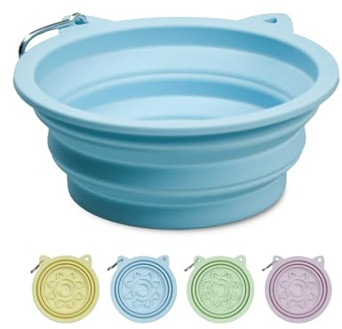 ETIALURE Bol d'eau pour Chiens Pliable 650ml, Bol de Voyage pour Chiens à Alimentation Lente pour Une Alimentation Saine, Convient pour Le Camping, la Randonnée et la Promenade (Bleu)