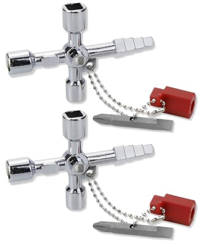 2 piezas de llaves allen, juego llaves allen, llave cruz universal, llave triangular, llave de cabeza cuadrada, aptas para contadores de agua, contadores de electricidad y ascensores.