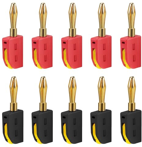 4mm Bananenstecker, 10 Stück Banana-Steckverbinder Lautsprecher für Boxen | 32A Bananenstecker Konverter, Lautsprecher Stecker 4mm Banana Plug Für Receiver Kabel Boxen Endstufen und alle Audio