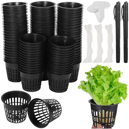 YOFAPA 100 Pcs Hydroponic Baskets for Planting, Plastic Root Control Pots with Drainage Holes, Ideal for Lily Plants, Lightweight and Stackable Design for Efficient Growth