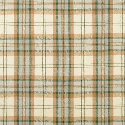LEINEN LODGE STILVOLLE STOFFE ALLER ART Flanell Baumwolle Karo - Stoff Meterware kariert - Flanellstoff Schottenkaro - Pyjama nähen, weicher Baumwollstoff Schlafanzug *Ab 50cm, Farbe: 025 grün