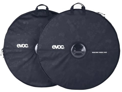 EVOC Road Bike Wheel CASE Laufradtasche, Black | Laufradtasche, Transport von Laufrädern, sicherer Transport durch verstärkten Achsenschutz, mit Tragegriffen