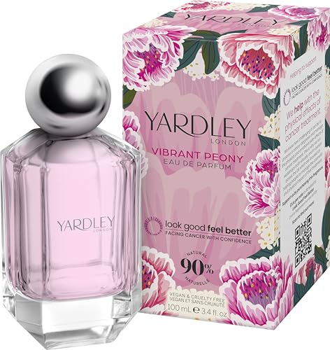 Yardley London Vibrant Peony Eau de Parfum, Fresh Floral, 100ml | Fresh Fruity Floral Perfume with Notes of Pear, Peony and Rose, Long-Lasting Fragrance, Vegan, 90% Natural Ingredients