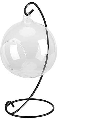 Fioriera sospesa in vetro, globo da terrario sospeso con cornice Vaso in vetro trasparente Porta piante ad aria Fioriera succulenta per davanzale da giardino