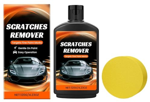 Effaceur de Rayures Auto 120g Pâte à Polir et avec | Accessoires De Polissage Auto Pour Dommages Éclats Bosses Fissures Sur Carrosserie Pare-chocs Portes Roues Motos Bateaux