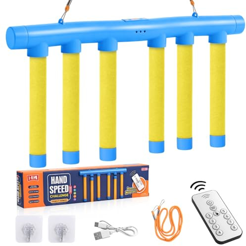 Mandaarooker Reflex Drop Sticks Challenge Game, Hand Eye Coordination & Reaction Time Training Toy, 3 Adjustable Speed Catching Sticks Game for Kids and Adults (Blue)