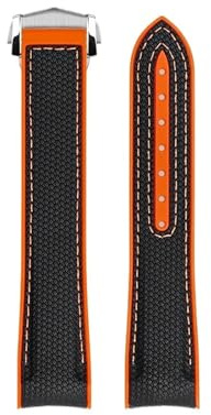 1 st herr gummiarmband for 21 mm sportigt vattentätt armband(BK-orange SR)