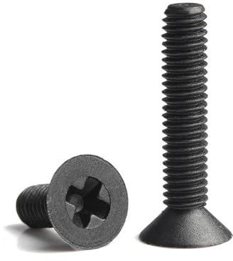 Nylon-Senkkopfschrauben, Kunststoff-Kreuz-Flachkopfschrauben, M2, M2,5, M3, M4, M6, M8, 20/50 Stück(Black,M3x12 (100pcs))