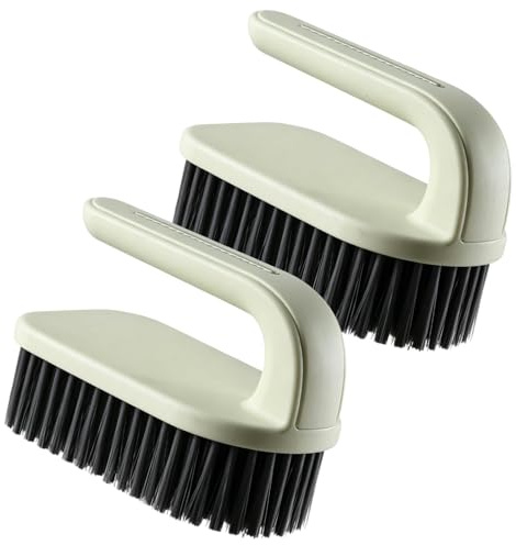2 Pcs Scrubbing Brush with Handle, Carpet Cleaning Brush for Heavy Duty Scrubbing,random color for Bathroom Tiles and Kitchen Surfaces, Small Scrubbing Brush Set of Two with Ergonomic Design