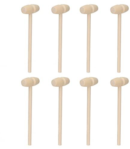 Dpofirs Mini-Holzhammer, Holzkrabben-Hummerhammer für, 30-teiliges Holzhammer-Spielzeug Zum Zerschlagen von Schokoladenherzen und Goldenen Eiern, mit Hochwertigem Birkenmaterial
