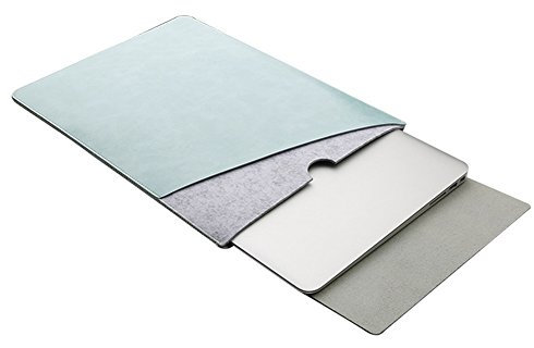 LaoZan Porte-documents Sac de Transport Poche Couverture de Peau Netbook Ultrabook Sacoche Laptop Pochette PC Compatible pour macbook 12 vert