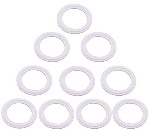 DERNORD PTFE (Teflon) Tri-Clamp Gasket O-Ring - 1.5 Inch Style Fits OD 50.5MM Sanitary Pipe Weld Ferrule (Pack of 10)