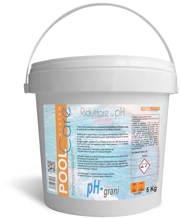 Pool Care pH- GRANI, Riduttore del pH, in Forma Granulare - 5 KG | per una Gestione Ottimale del pH nel Trattamento Acqua di Piscina