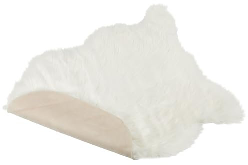 ZOLLNER Schaffell in 60x90 cm - Flauschiges Kunstfell in wollweiß - Langhaar-Optik