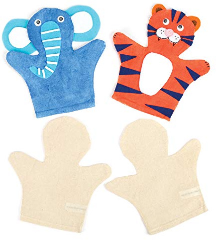 Baker Ross E562 Stoff Handpuppen Weiß, 6er-Pack, Textilfiguren, zum Basteln und Dekorieren für Kinder, Puppenspiel Set