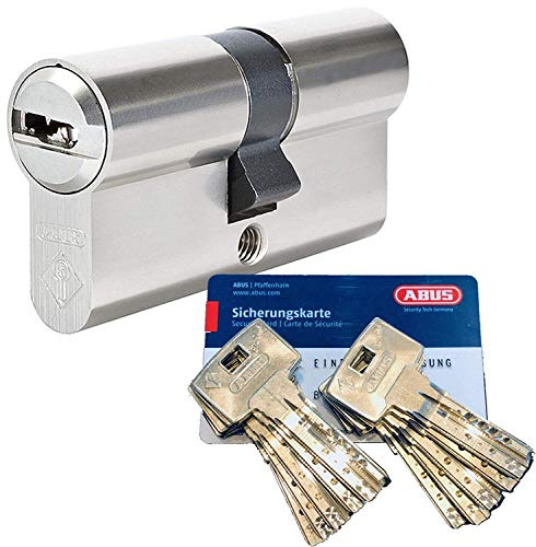 ABUS Bravus.2000 Sicherheits - Doppelzylinder mit 10 Schlüssel, Länge (a/b) 45/45mm (c= 90mm) mit Sicherungskarte, Angriffswiderstandsklasse B, Zusatzausstattung: Not- u. Gefahrenfunktion