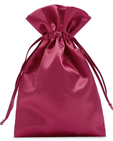 organzabeutel24 | 6 Satinsäckchen, Geschenkbeutel - 23x15 cm - Geschenkverpackung, Schmuck-Beutel, Stoffbeutel (Bordeaux)
