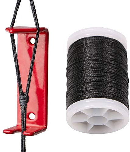 Huntingdoor Bogenschießen Bogensehne Separator Bogensehnen-Servierfaden 120 m Schwarz Bogensehne Sehnengarn Wickelgarn Installieren Peep Sight Tool Bogenschießen Zubehör für Compoundbogen