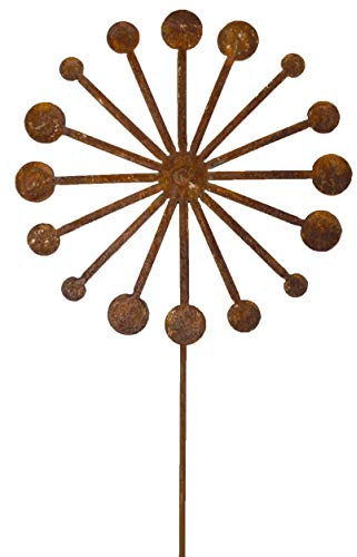 B2S BACK2SEASON Metall Stecker Pusteblume Rost H=50cm Blüte Edelrost Gartenstecker Blumenstecker stabil zeitlos wetterfest Nostalgie Beetstecker Edelrostdeko Frühlingsdeko Sommerdeko (Pusteblume)