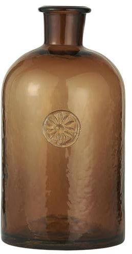 Ib Laursen Flacon de pharmacie en verre soufflé à la bouche avec emblème floral Marron