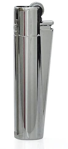 Clipper Metall Large Feuerzeug Gas - 1x Feuerzeug Edles Design inkl. Geschenk Box + DHB (Silver - Glänzend)