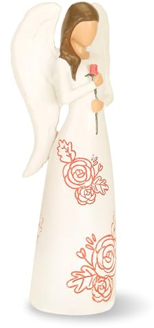 Cloonke Estatuas y Figuras de ángel cálido Abrazo, Figura Coleccionable de ángel, Figuras de ángel de la Guarda, Figura esculpida Pintada a Mano de Rose My Love Angel