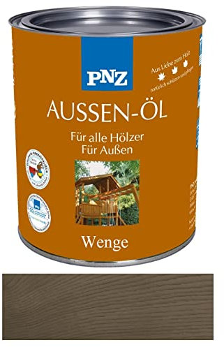 PNZ Außen-Öl Holzschutz Lasur Pflegelasur Premiumklasse von Gartenwelt Riegelsberger UV-beständig Wenge 0,75 Liter